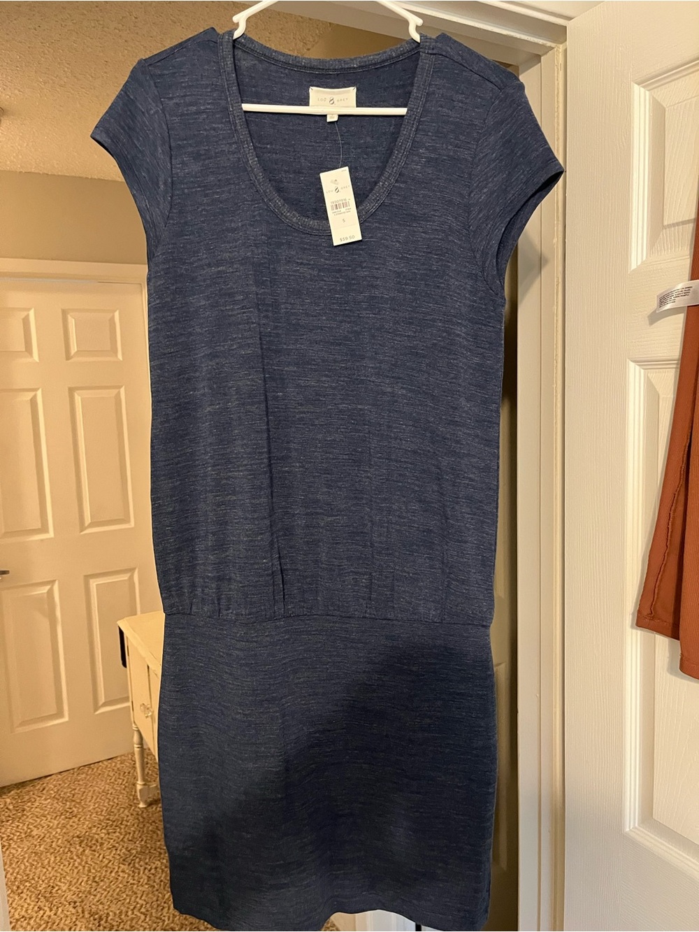 Lou & Grey Navy Scoop-Neck Short Sleeve Knit Dress